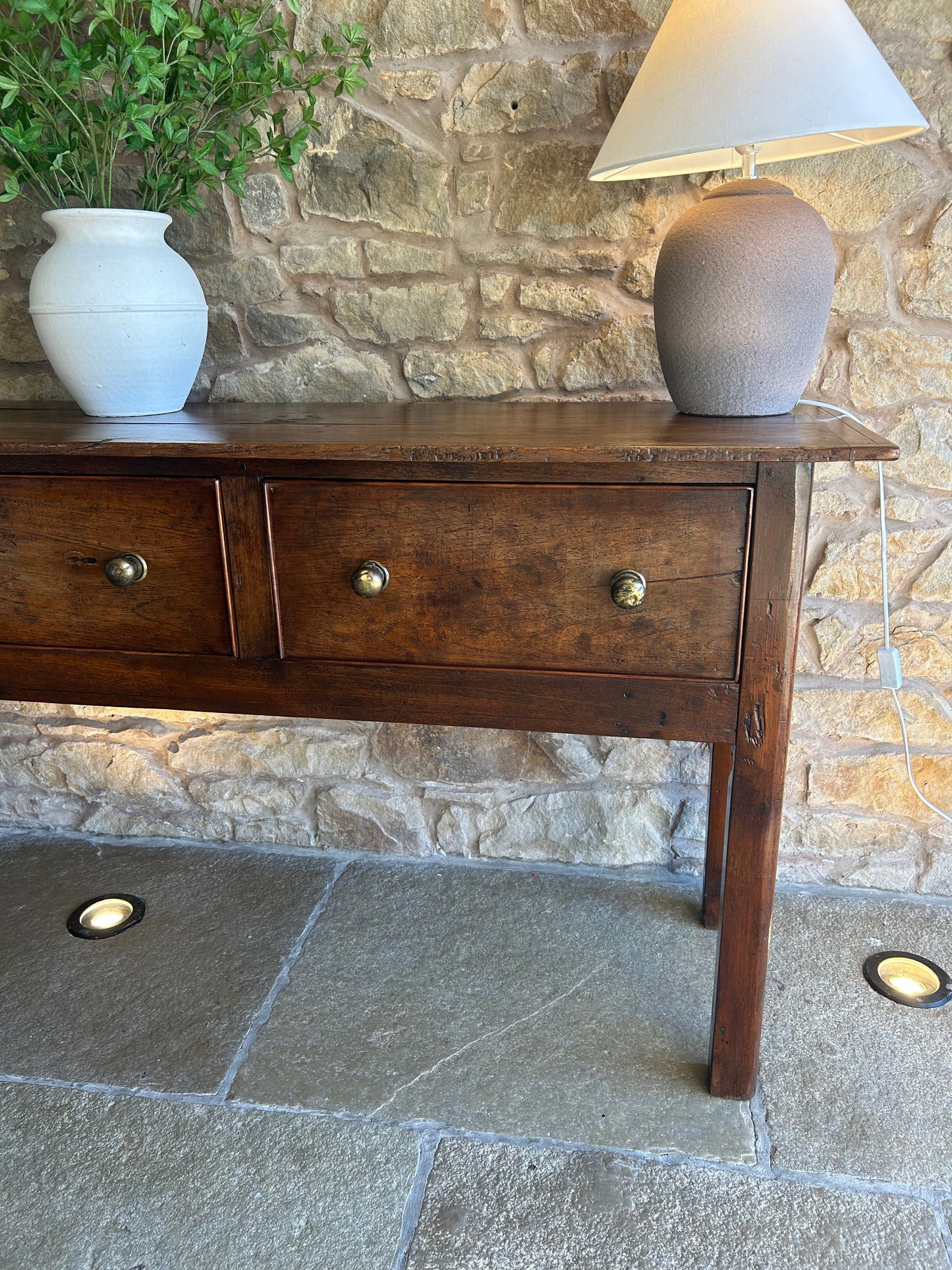 Large Antique Oak Console Table Sideboard