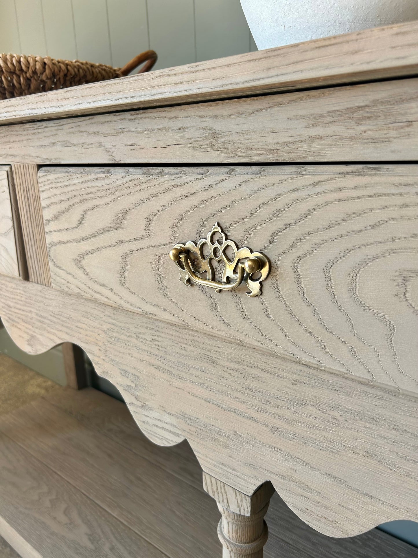 Large Solid Light Oak Console Table (181cm wide)