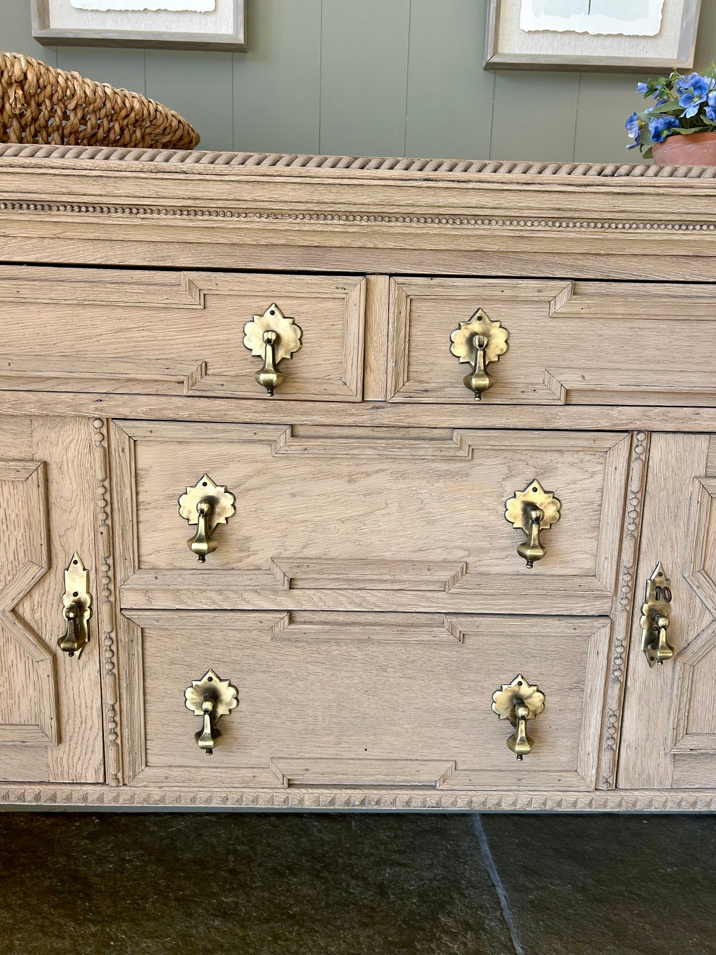 Medium Sized Rustic Raw Oak Sideboard