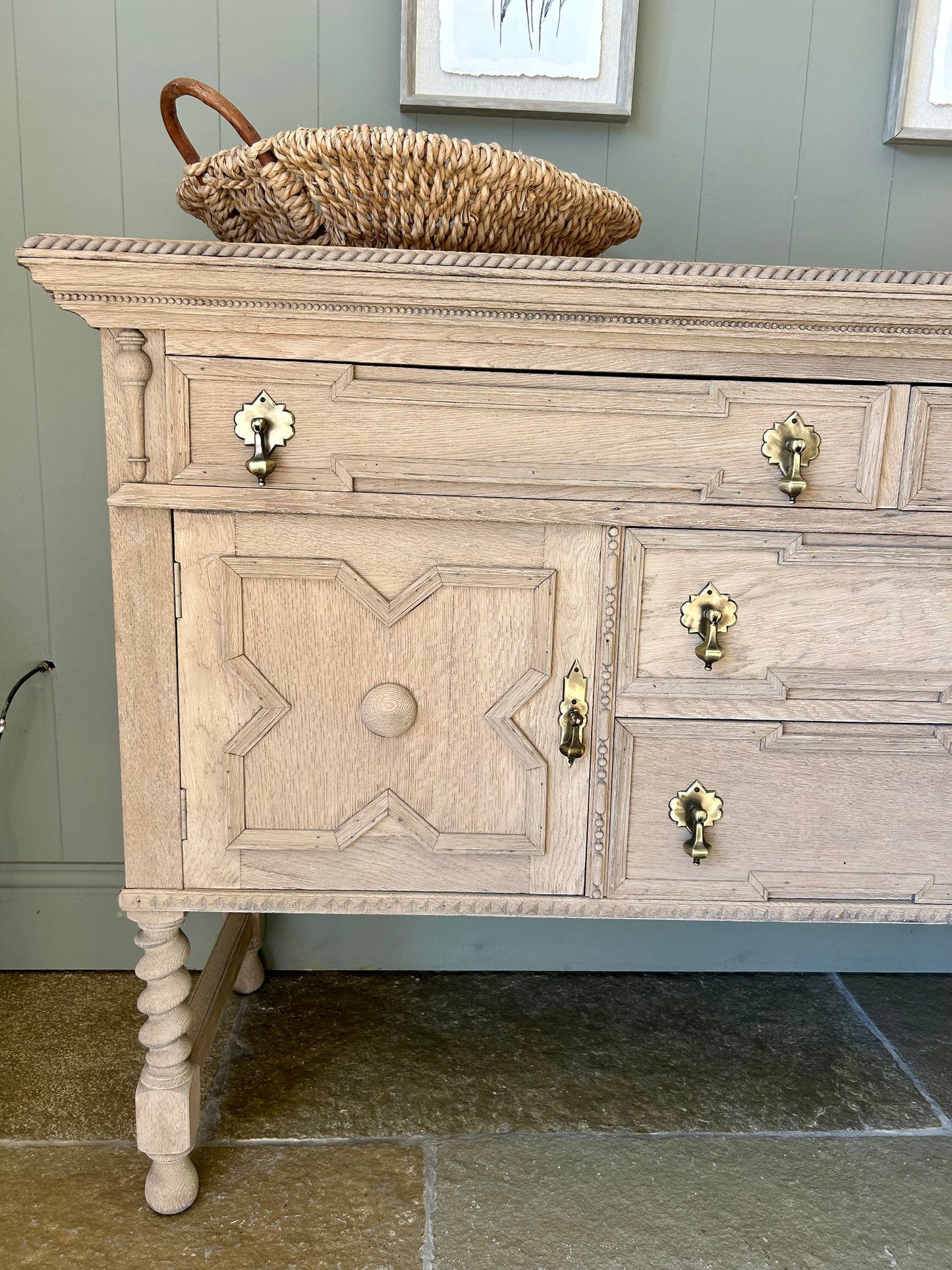 Medium Sized Rustic Raw Oak Sideboard