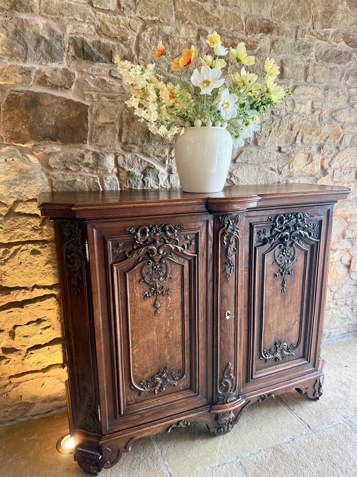 Antique Oak Sideboard with Beautiful Carvings