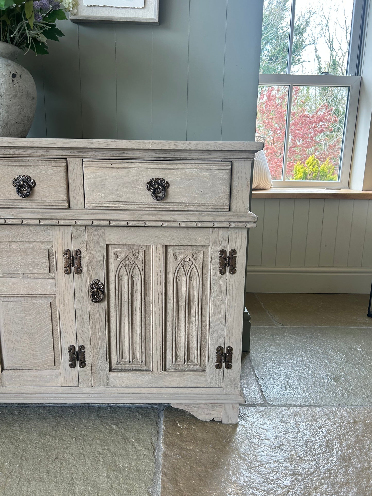Large Weathered Oak Sideboard