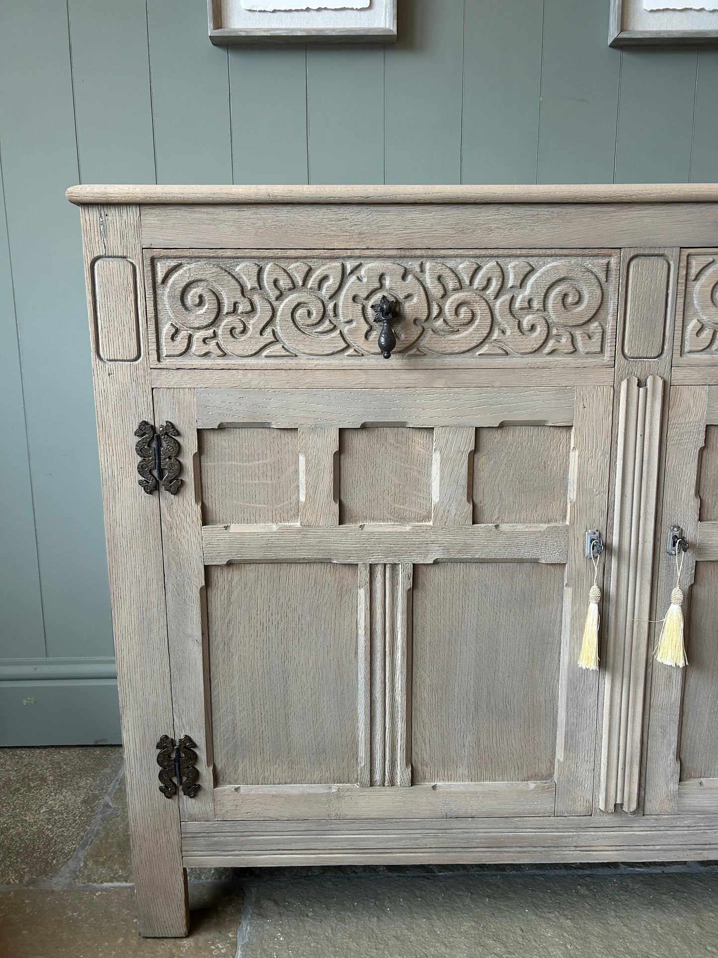 Vintage Weathered Oak Sideboard