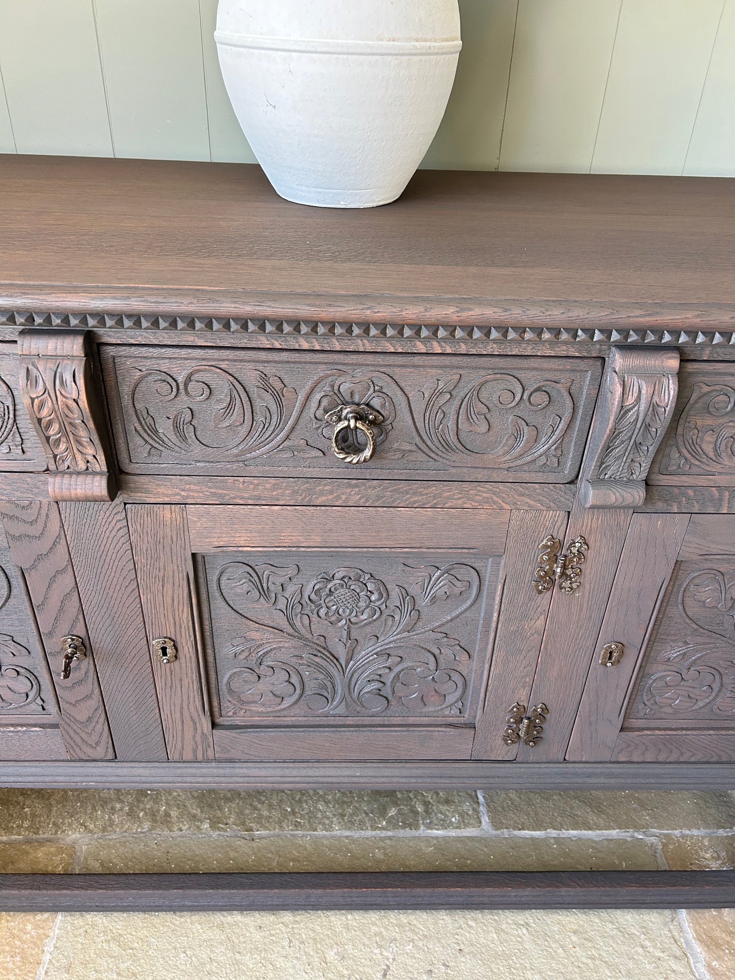 Solid Oak Sideboard finished in a Classic Dark Oak