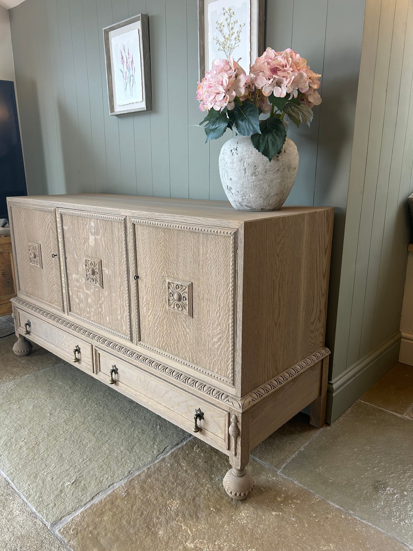 Vintage Solid Oak Sideboard