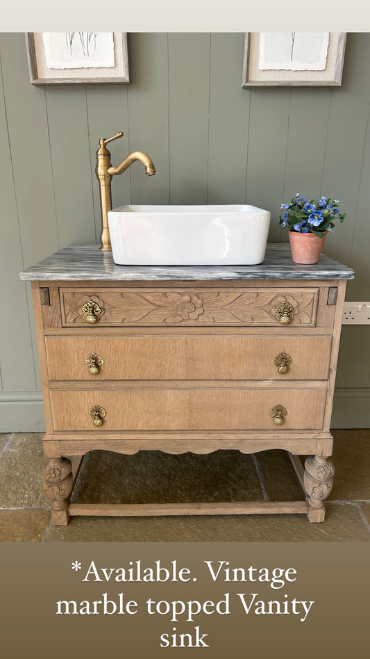 Vintage Vanity Sink with Marble Top